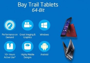 Планшеты на Android с 64-битными процессорами Intel Bay Trail появятся весной