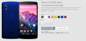 Google Nexus 5 выпущен еще в шести цветовых вариациях